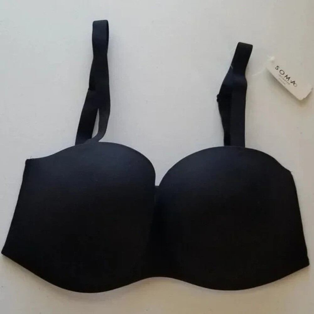 SOMA   Black 38D Enbliss Wireless Stay Put Multi Way Strapless Bra  NWT NEW